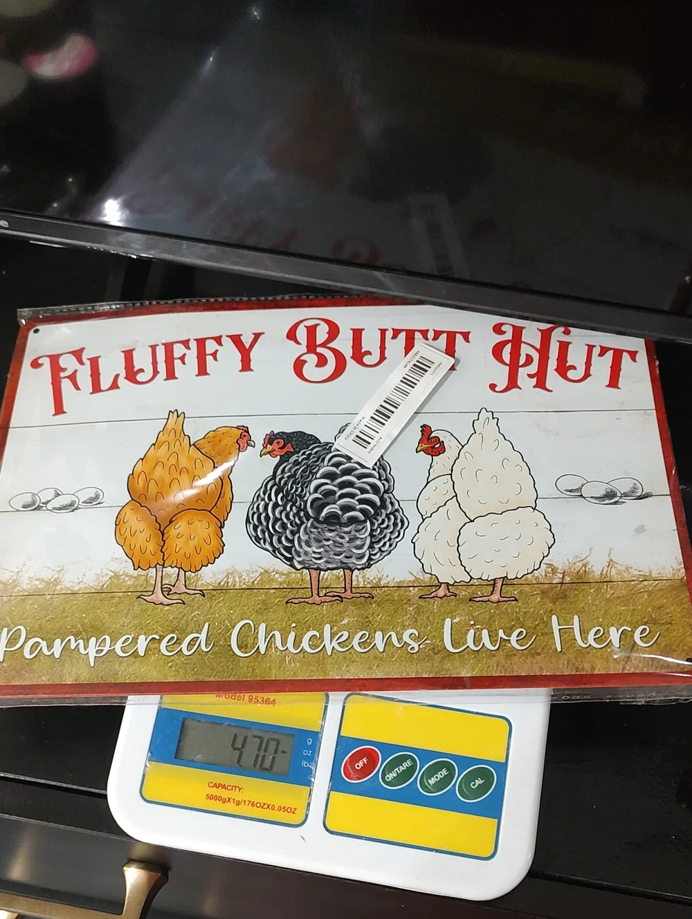 Fluffy Butt Hut Pampered Chickens Metal Sign